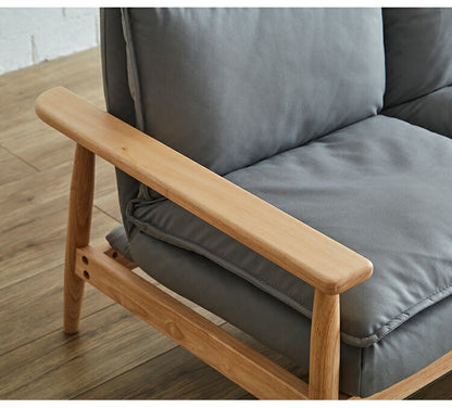 ソファー 幅181cm 3人掛け ソファ おしゃれ 木製 北欧 リクライニング リクライニングソファ 6段階調整可能 木肘ソファ カフェ 無垢材 ナチュラル 広め ファブリック(代引不可)