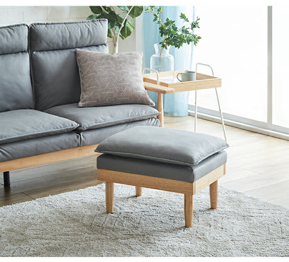 リクライニングソファ スツール1個付き 幅181cm ソファ おしゃれ 木製 北欧 リクライニング リクライニングソファ 6段階調整可能 木肘ソファ カフェ 無垢材 ナチュラル 広め ファブリック(代引不可)