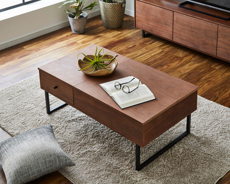 リビングテーブル 幅100cm 昇降テーブル ローテーブル リフティングテーブル 天然木 センターテーブル PCデスク コンパクト テレワーク 在宅ワーク おしゃれ 北欧 シンプル モダン 天板昇降(代引不可)