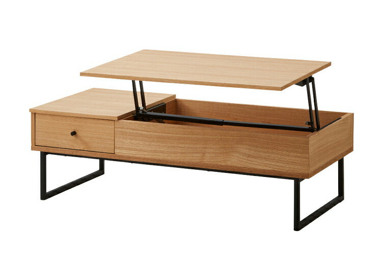 リビングテーブル 幅120cm 昇降テーブル ローテーブル リフティングテーブル 天然木 センターテーブル PCデスク コンパクト テレワーク 在宅ワーク おしゃれ 北欧 シンプル モダン 天板昇降(代引不可)