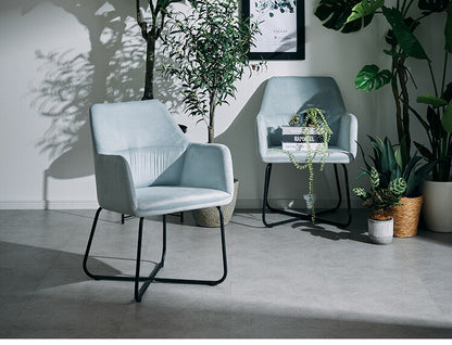 ダイニングチェア 2脚セット 2個組 アイアン ベロア調 ベルベット生地 チェア 椅子 いす デザインチェア おしゃれ モダン 北欧 シンプル 背もたれ ナチュラル インテリア(代引不可)