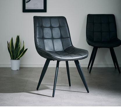 ダイニングチェア 2脚セット 2個組 アイアン 合皮 チェア 椅子 いす デザインチェア おしゃれ モダン 北欧 シンプル 背もたれ ナチュラル インテリア キャメル グレー(代引不可)