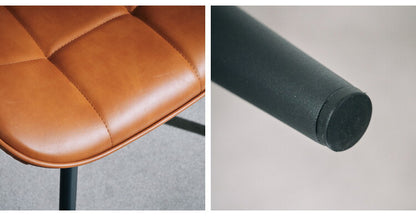 ダイニングチェア 2脚セット 2個組 アイアン 合皮 チェア 椅子 いす デザインチェア おしゃれ モダン 北欧 シンプル 背もたれ ナチュラル インテリア キャメル グレー(代引不可)