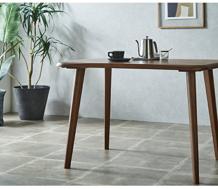 ダイニングテーブル 幅100cm 北欧スタイル コンパクト 無垢集成材 ウォールナット オーク 角丸長方形 4本脚 ウレタン塗装 食卓テーブル 天然木 ナチュラル シンプル モダン 北欧 おしゃれ(代引不可)