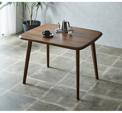 ダイニングテーブルセット 2人用 3点セット 北欧スタイル コンパクト 無垢集成材 ウォールナット オーク 角丸長方形 ナチュラル シンプル モダン 北欧 おしゃれ(代引不可)