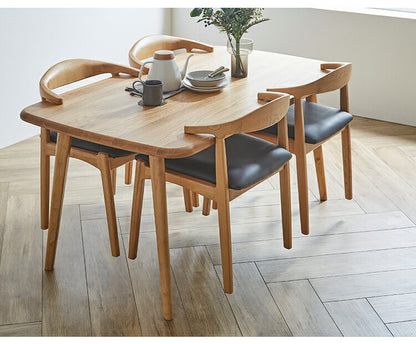 ダイニングテーブルセット 4人用 5点セット 北欧スタイル コンパクト 無垢集成材 ウォールナット オーク 角丸長方形 ナチュラル シンプル モダン 北欧 おしゃれ(代引不可)