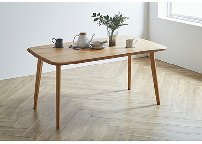 ダイニングテーブルセット 4人用 5点セット 北欧スタイル コンパクト 無垢集成材 ウォールナット オーク 角丸長方形 ナチュラル シンプル モダン 北欧 おしゃれ(代引不可)