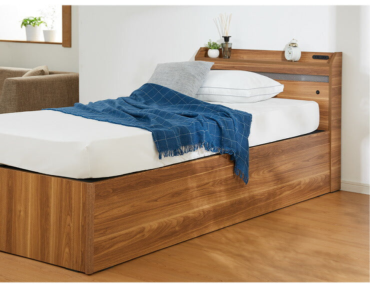 チェストベッド セミダブル フレームのみ ベッド 収納ベッド 一人暮らし 収納 引き出し 大容量 宮付き 宮棚 コンセント付 照明付き(代引不可)