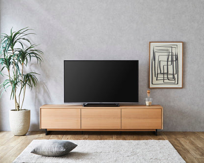 テレビ台 幅180cm スチール脚付き テレビボード 天然木 完成品 収納付き ローボード おしゃれ 北欧 モダン リビング 収納棚 フルオープンスライドレール TV台 TVボード シンプル 一人暮らし(代引不可)