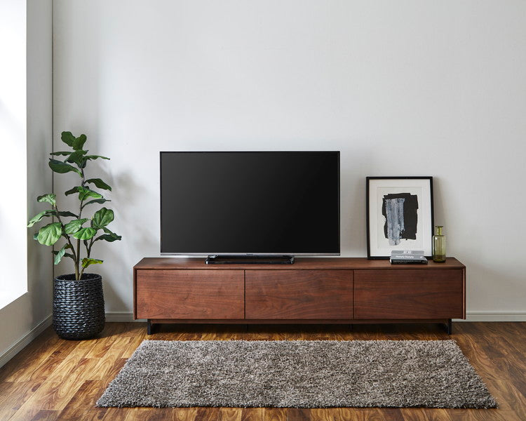 テレビ台 幅200cm スチール脚付き テレビボード 天然木 完成品 収納付き ローボード おしゃれ 北欧 モダン リビング 収納棚 フルオープンスライドレール TV台 TVボード シンプル 一人暮らし(代引不可)