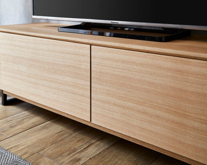 テレビ台 幅200cm スチール脚付き テレビボード 天然木 完成品 収納付き ローボード おしゃれ 北欧 モダン リビング 収納棚 フルオープンスライドレール TV台 TVボード シンプル 一人暮らし(代引不可)