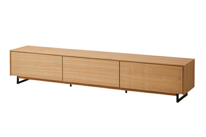 テレビ台 幅220cm スチール脚付き テレビボード 天然木 完成品 収納付き ローボード おしゃれ 北欧 モダン リビング 収納棚 フルオープンスライドレール TV台 TVボード シンプル 一人暮らし(代引不可)