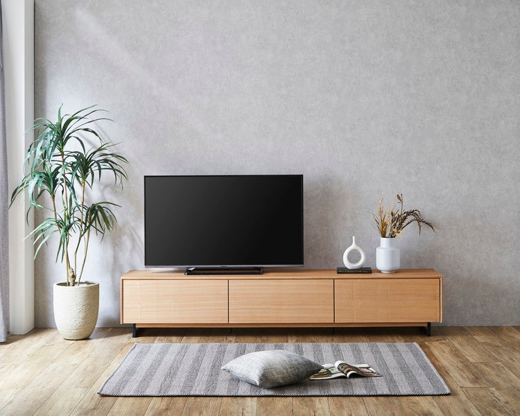 テレビ台 幅220cm スチール脚付き テレビボード 天然木 完成品 収納付き ローボード おしゃれ 北欧 モダン リビング 収納棚 フルオープンスライドレール TV台 TVボード シンプル 一人暮らし(代引不可)