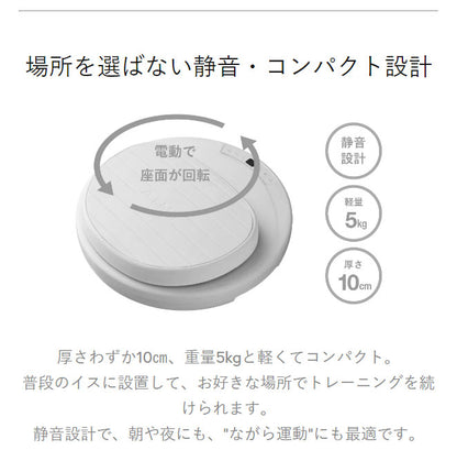 AiMY エイミー 座るだけの簡単エクササイズマシーン フープツイスター 座面が自動的に回転 ウエスト ツイスト運動 体幹トレーニング エクササイズ AIM-FN077