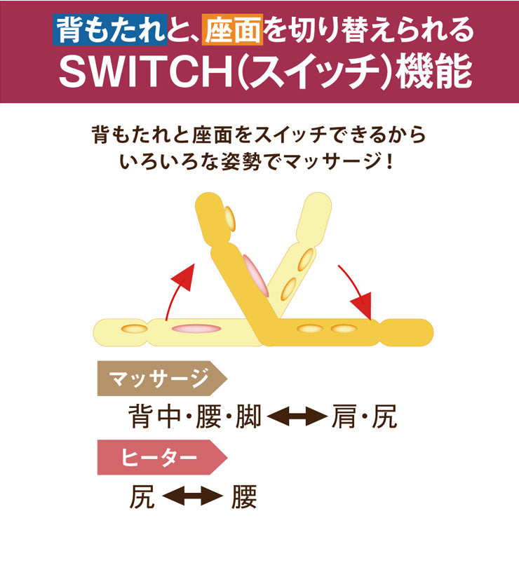 ポルト スイッチチェア プレミアム 7 リクライニング 肘掛付き AIM-127 ヒーター付き タイマー付き マッサージ座椅子 コンパクト 在宅 肩こり 背中 腰 お腹 お尻 ツカモトコーポレーション