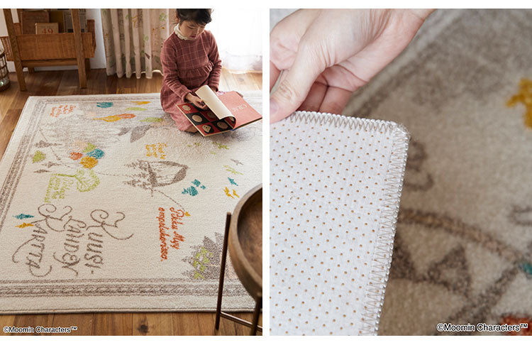 ラグ 日本製 140×200cm ムーミン MOOMIN ムーミン谷の地図 ラグマット 防ダニ 北欧 おしゃれ(代引不可)