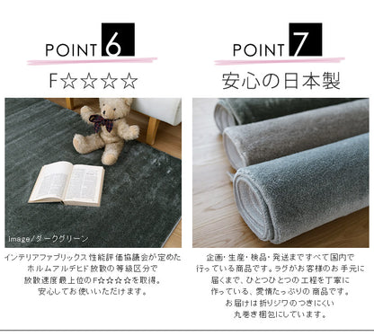 【日本製】 ラグマット CALM 200x250cm 長方形 ラグ マット カーペット 無地 シンプル 防音 防ダニ 床暖 ホットカーペット(代引不可)