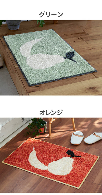 日本製 玄関 マット 45×75cm 長方形 メディカルストップ 耐熱 F☆☆☆☆ ウォッシャブル ドライクリーニング 四角 おしゃれ 北欧 かわいい デザインライフ FRUITS MINI MAT フルーツミニマット(代引不可)