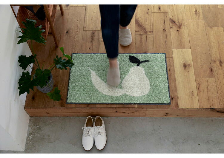 日本製 玄関 マット 45×75cm 長方形 メディカルストップ 耐熱 F☆☆☆☆ ウォッシャブル ドライクリーニング 四角 おしゃれ 北欧 かわいい デザインライフ FRUITS MINI MAT フルーツミニマット(代引不可)