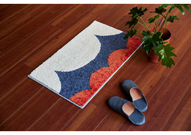 玄関 マット 45×75cm 日本製 長方形 ウォッシャブル ドライクリーニング メディカルストップ 耐熱 F☆☆☆☆ 北欧 かわいい 四角 おしゃれ デザインライフ DESIGN LIFE TOPIARYトピアリーマット(代引不可)