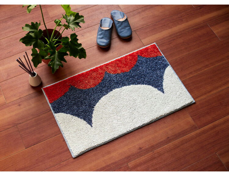 玄関 マット 45×75cm 日本製 長方形 ウォッシャブル ドライクリーニング メディカルストップ 耐熱 F☆☆☆☆ 北欧 かわいい 四角 おしゃれ デザインライフ DESIGN LIFE TOPIARYトピアリーマット(代引不可)