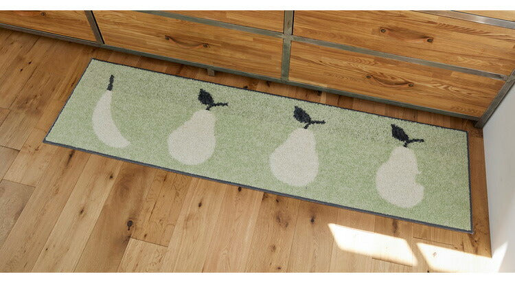 日本製 キッチンマット 45×180cm ウォッシャブル ドライクリーニング メディカルストップ 耐熱 F☆☆☆☆ おしゃれ 北欧 かわいい デザインライフ FRUITS FRUITS フルーツフルーツ(代引不可)