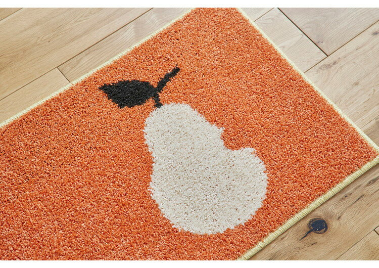 日本製 キッチンマット 45×240cm ウォッシャブル ドライクリーニング メディカルストップ 耐熱 F☆☆☆☆ おしゃれ 北欧 かわいい デザインライフ FRUITS FRUITS フルーツフルーツ(代引不可)