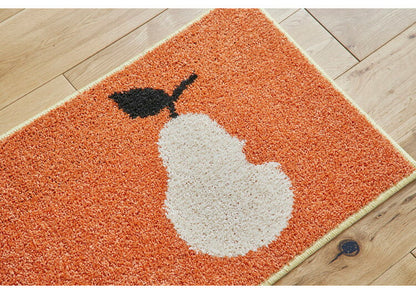 日本製 キッチンマット 45×240cm ウォッシャブル ドライクリーニング メディカルストップ 耐熱 F☆☆☆☆ おしゃれ 北欧 かわいい デザインライフ FRUITS FRUITS フルーツフルーツ(代引不可)