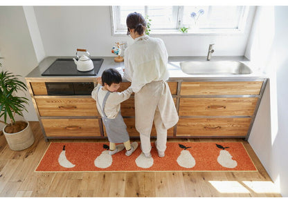日本製 キッチンマット 45×240cm ウォッシャブル ドライクリーニング メディカルストップ 耐熱 F☆☆☆☆ おしゃれ 北欧 かわいい デザインライフ FRUITS FRUITS フルーツフルーツ(代引不可)