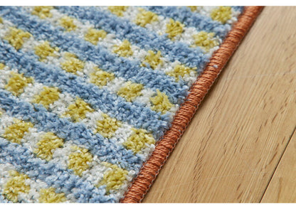 日本製 キッチンマット 45×180cm ウォッシャブル ドライクリーニング メディカルストップ 耐熱 F☆☆☆☆ 北欧 かわいい  おしゃれ デザインライフ RETRO CHECK レトロチェックマット(代引不可)