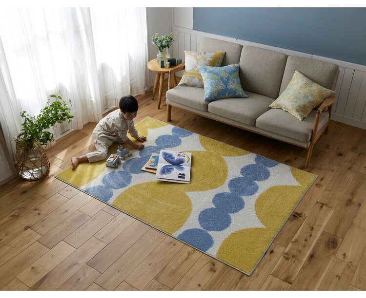 長方形 国産 ラグ 130×185cm ウォッシャブル ドライクリーニング メディカルストップ 耐熱 F☆☆☆☆ 四角 おしゃれ 日本製 北欧 かわいい デザインライフ DESIGN LIFE TOPIARY RUGトピアリーラグ(代引不可)