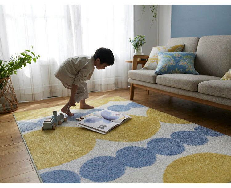 長方形 国産 ラグ 130×185cm ウォッシャブル ドライクリーニング メディカルストップ 耐熱 F☆☆☆☆ 四角 おしゃれ 日本製 北欧 かわいい デザインライフ DESIGN LIFE TOPIARY RUGトピアリーラグ(代引不可)