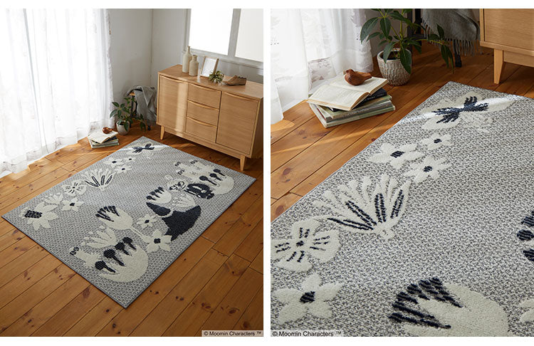 ラグ 日本製 130×185cm ムーミン MOOMIN KOBANA rug コバナ ラグ ラグマット 防ダニ 北欧 おしゃれ(代引不可)
