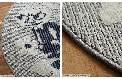 ラグ 日本製 直径90cm 円形 ムーミン MOOMIN KOBANA rug M コバナ ラグ ラグマット 防ダニ 北欧 おしゃれ(代引不可)