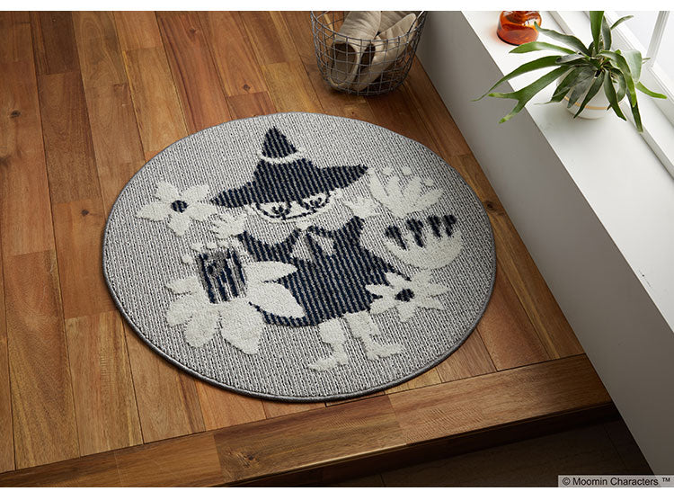 ラグ 日本製 直径90cm 円形 ムーミン MOOMIN KOBANA rug M コバナ ラグ ラグマット 防ダニ 北欧 おしゃれ(代引不可)