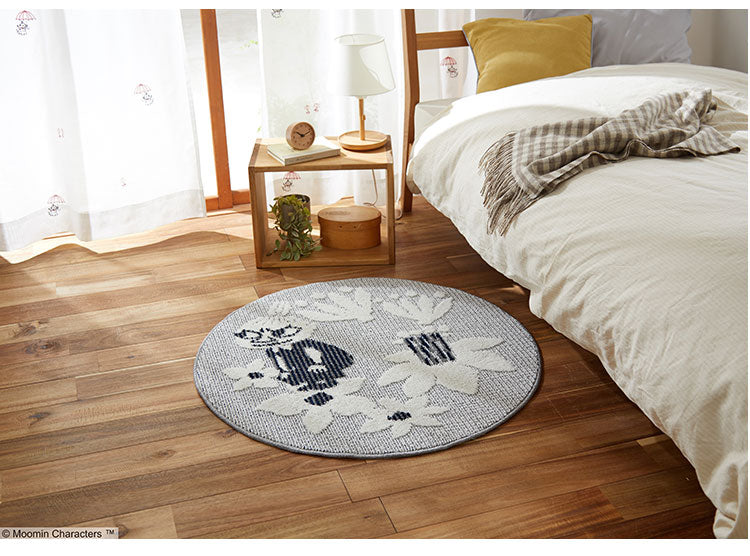 ラグ 日本製 直径90cm 円形 ムーミン MOOMIN KOBANA rug M コバナ ラグ ラグマット 防ダニ 北欧 おしゃれ(代引不可)