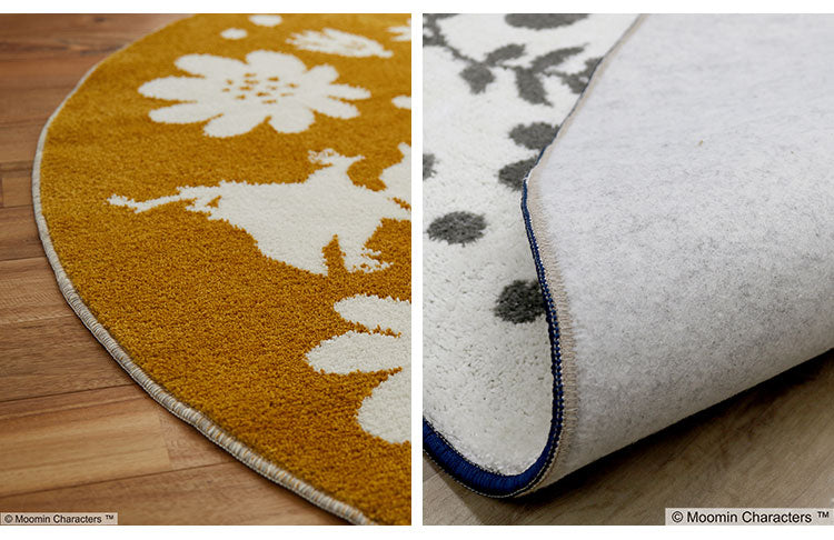 ラグ 日本製 直径185cm 円形 ムーミン MOOMIN FOLK LINE rug M フォーク ライン ラグ ラグマット 防ダニ 北欧 おしゃれ(代引不可)