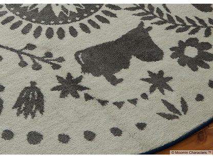 ラグ 日本製 直径185cm 円形 ムーミン MOOMIN FOLK LINE rug M フォーク ライン ラグ ラグマット 防ダニ 北欧 おしゃれ(代引不可)