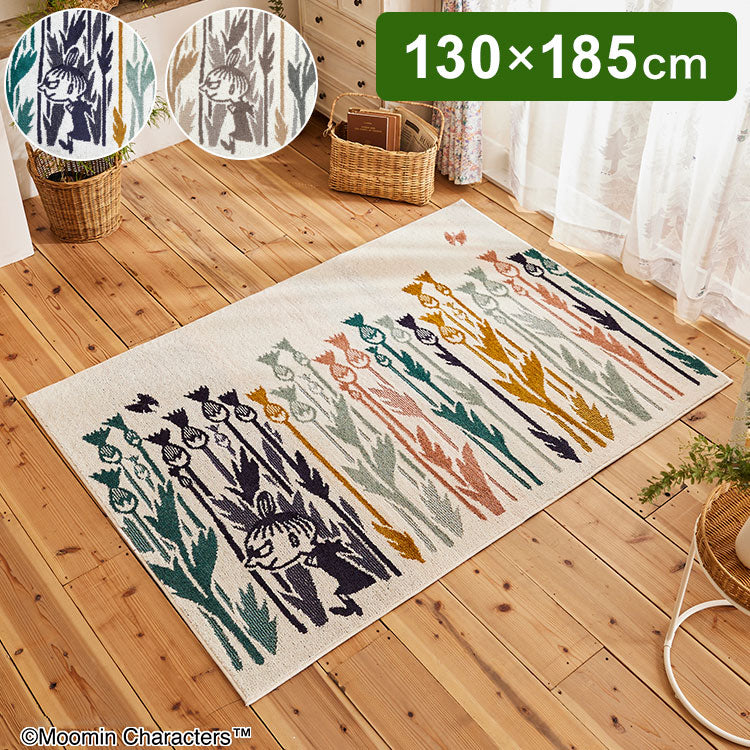 ラグ 日本製 130×185cm ムーミン MOOMIN LITTLE MY WILD FLOWER RUG リトルミイ ワイルドフラワーラグ ラグマット 防ダニ 北欧 おしゃれ(代引不可)