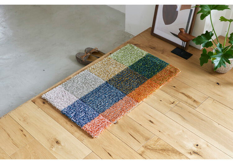 日本製 玄関 マット 100×75cm 長方形 防ダニ 滑り止め おしゃれ 北欧 かわいい シンプル 四角 家庭用 ラグ インテリア デザインライフ DESIGN LIFE スミノエ COLOR MIX MAT カラ-ミックスマット(代引不可)