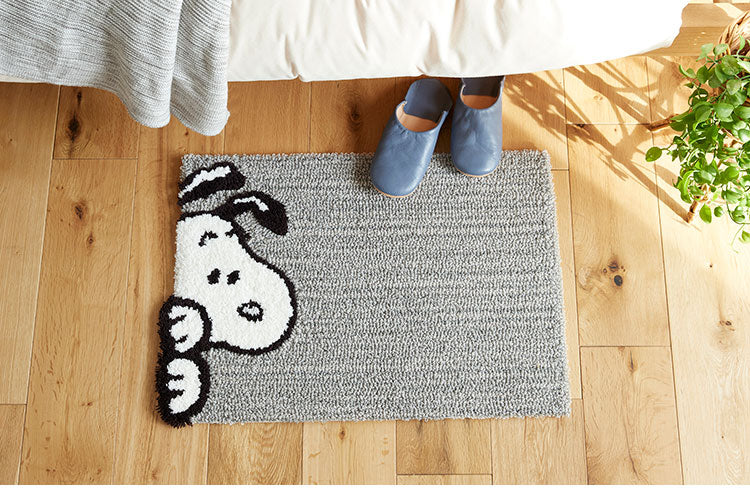 マット 日本製 45×65cm スヌーピー SNOOPY Chilali MAT チラリ マット 玄関マット ラグマット 防ダニ 北欧 おしゃれ(代引不可)