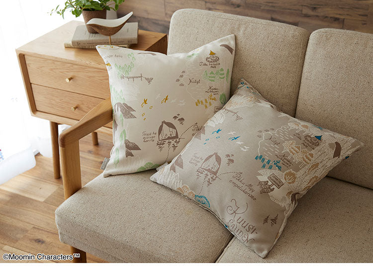 クッションカバー 日本製 45×45cm ムーミン MOOMIN ムーミン谷の地図 北欧 おしゃれ(代引不可)