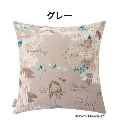 クッションカバー 日本製 45×45cm ムーミン MOOMIN ムーミン谷の地図 北欧 おしゃれ(代引不可)