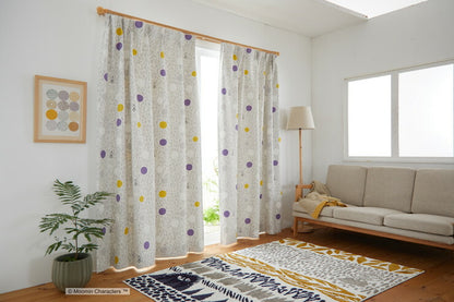 カーテン 日本製 ムーミン MOOMIN COLOR CIRCLE カラーサークル 2級遮光 ウォッシャブル 形状記憶加工 グレー ブルー 1枚入(代引不可)