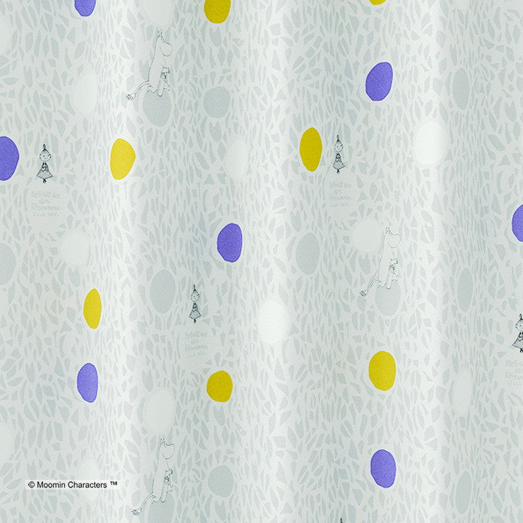 カーテン 日本製 ムーミン MOOMIN COLOR CIRCLE カラーサークル 2級遮光 ウォッシャブル 形状記憶加工 グレー ブルー 1枚入(代引不可)