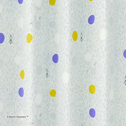 カーテン 日本製 ムーミン MOOMIN COLOR CIRCLE カラーサークル 2級遮光 ウォッシャブル 形状記憶加工 グレー ブルー 1枚入(代引不可)