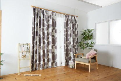 カーテン 日本製 ムーミン MOOMIN ROCK PATTERN ロックパターン 2級遮光 ウォッシャブル ダークグレー イエロー 1枚入(代引不可)