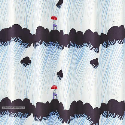 カーテン 日本製 ムーミン MOOMIN RAIN DROPS レインドロップス 2級遮光 ウォッシャブル ブラック ブルー ベージュ 1枚入(代引不可)