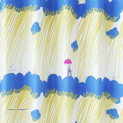 カーテン 日本製 ムーミン MOOMIN RAIN DROPS レインドロップス 2級遮光 ウォッシャブル ブラック ブルー ベージュ 1枚入(代引不可)