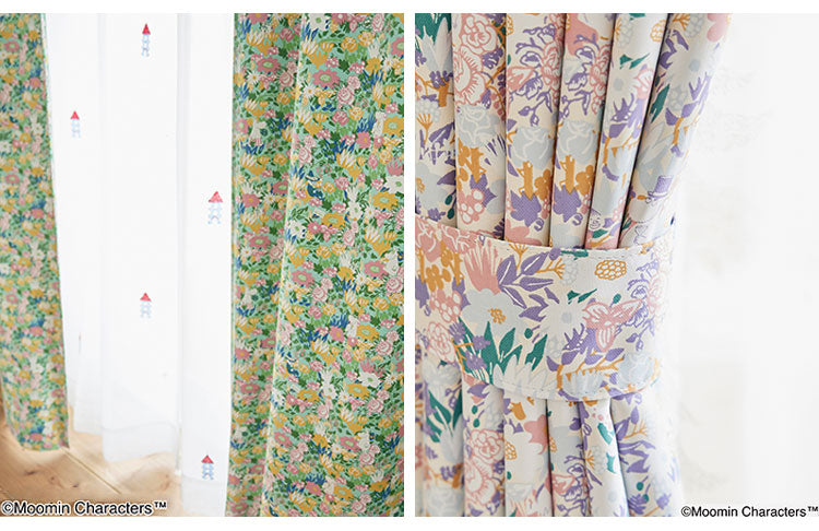 カーテン 日本製 ムーミン MOOMIN KOBANA drape コバナ ドレープ 2級遮光 1枚入 ウォッシャブル 洗える 形状記憶加工 北欧 おしゃれ(代引不可)